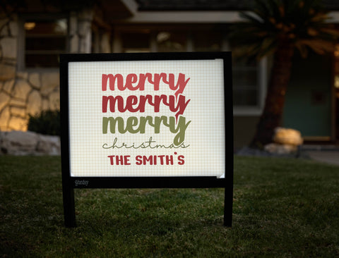 Merry Merry Merry Christmas Custom Yardsy Sign - Hero