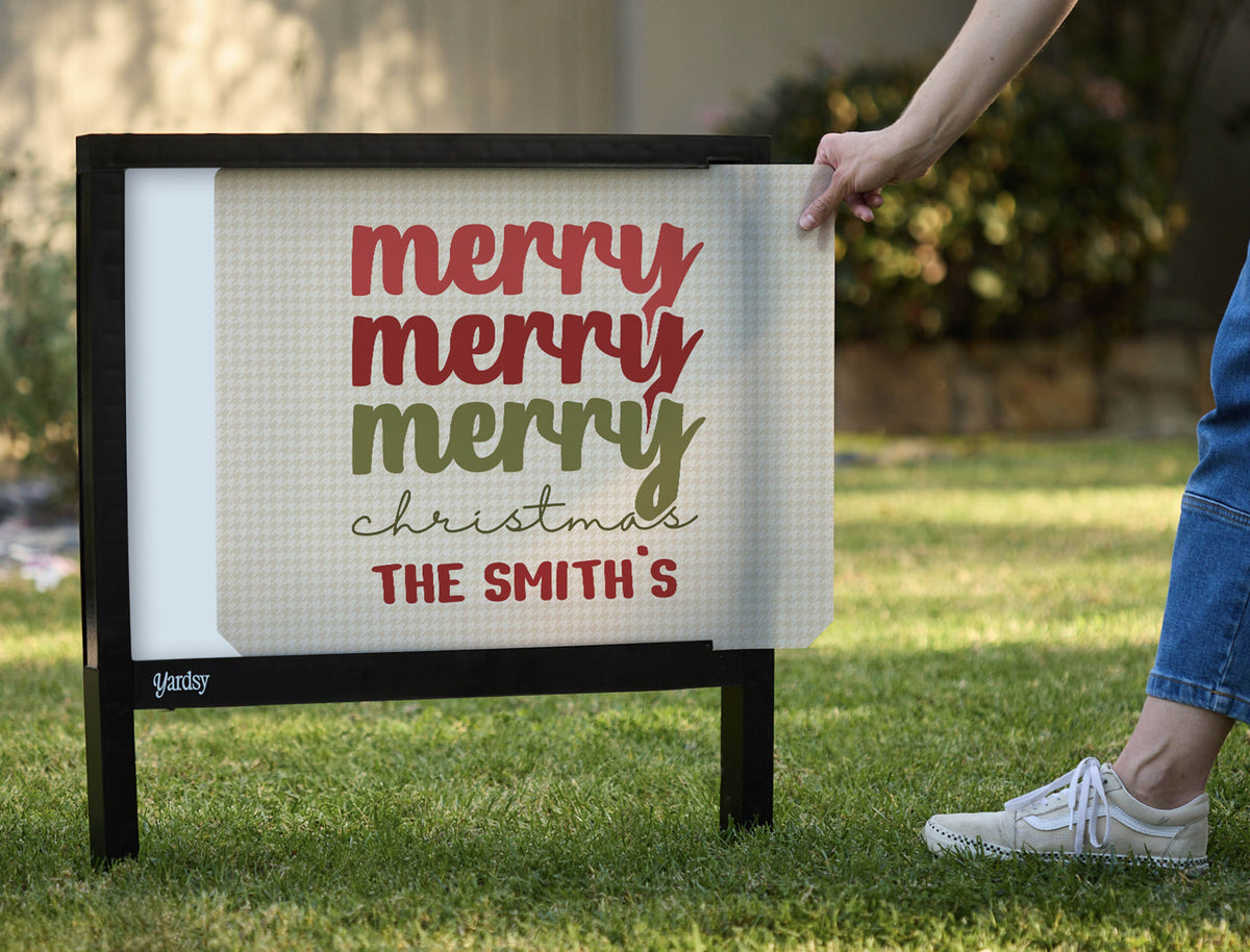Merry Merry Merry Christmas Custom Yardsy Sign