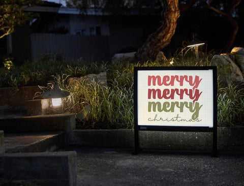 Merry Merry Merry Christmas Yardsy Sign - Flat Feet