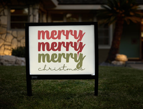 Merry Merry Merry Christmas Yardsy Sign - Hero