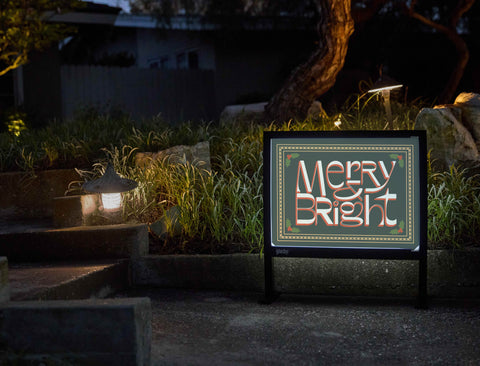 Merry & Bright Yardsy Sign - Flat Feet