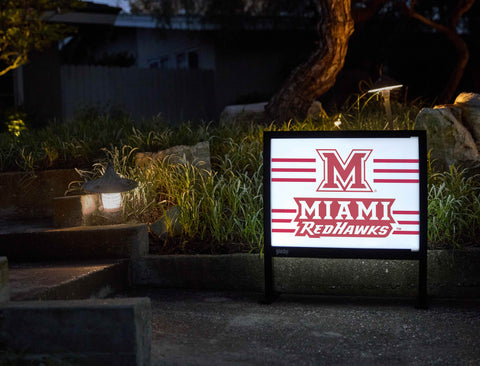 Miami RedHawks M White Yardsy Sign - Flat Feet