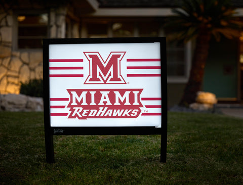 Miami RedHawks M White Yardsy Sign - Hero