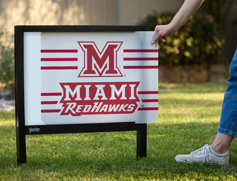 Miami RedHawks M White Yardsy Sign - Interchangeable