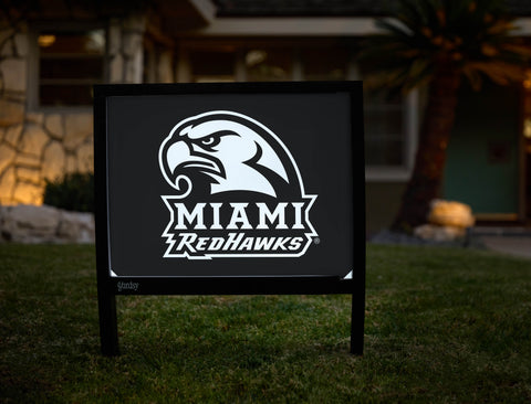 Miami RedHawks Black Yardsy Sign - Hero