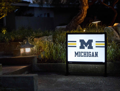 Michigan Blue M White Yardsy Sign - Flat Feet
