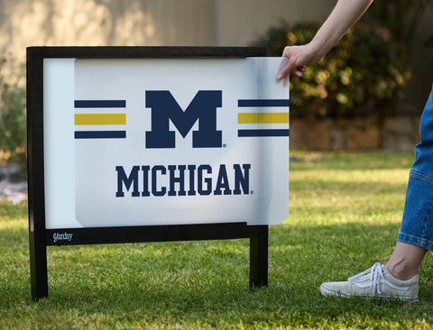 Michigan Blue M White Yardsy Sign - Interchangeable