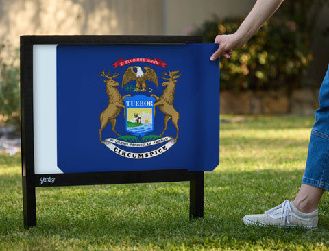 Michigan State Flag Yardsy Sign - Interchangeable