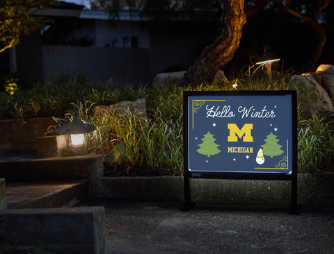 Michigan Hello Winter Yardsy Sign - Flat Feet