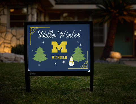 Michigan Hello Winter Yardsy Sign - Hero