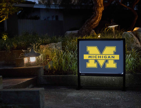 Michigan M Blue Yardsy Sign - Flat Feet