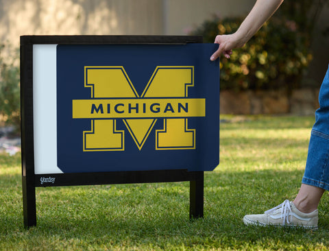 Michigan M Blue Yardsy Sign - Interchangeable