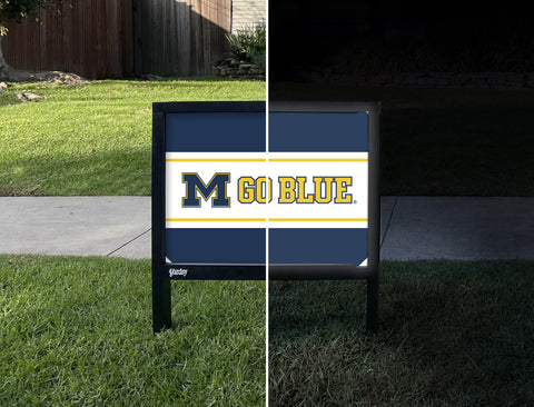 Michigan M Go Blue Yardsy Sign - Day Night