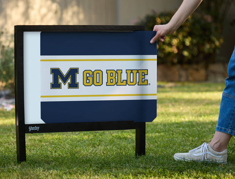 Michigan M Go Blue Yardsy Sign - Interchangeable