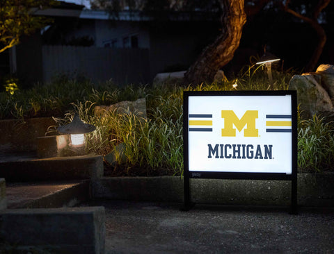 Michigan Maize M White Yardsy Sign - Flat Feet