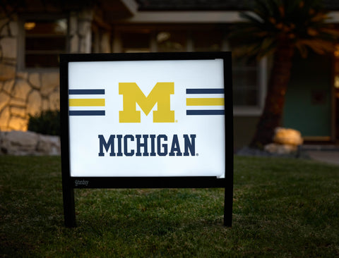 Michigan Maize M White Yardsy Sign - Hero
