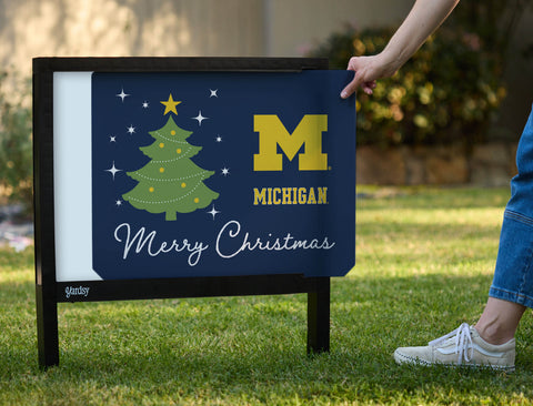 Michigan Merry Christmas Yardsy Sign - Interchangeable