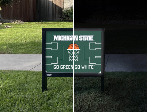 Michigan State Basketball Yardsy Sign - Day Night