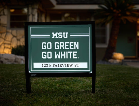 Michigan State Go Green Go White Custom Yardsy Sign