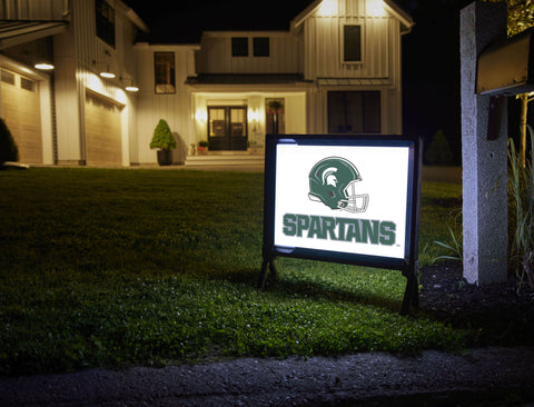 Michigan State Helmet Spartans White Yardsy Sign
