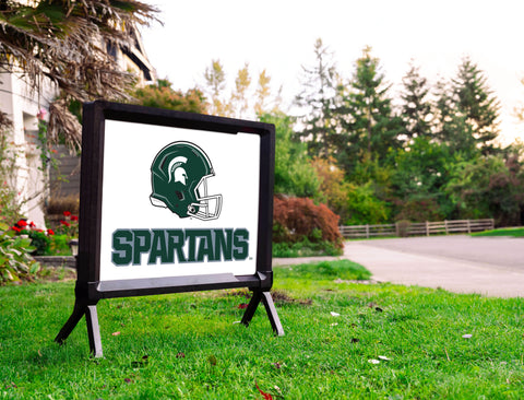 Michigan State Helmet Spartans White Yardsy Sign