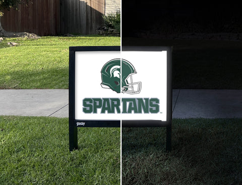 Michigan State Helmet Spartans White Yardsy Sign