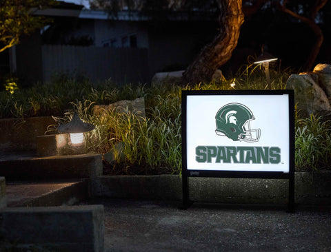 Michigan State Helmet Spartans White Yardsy Sign