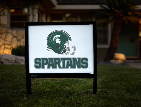 Michigan State Helmet Spartans White Yardsy Sign