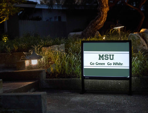 Michigan State MSU Go Green Go White Green Yardsy Sign - Flat Feet