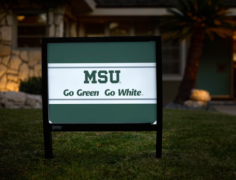 Michigan State MSU Go Green Go White Green Yardsy Sign - Hero