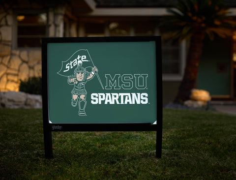 Michigan State MSU Spartan Green Yardsy Sign - Hero