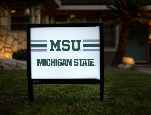 Michigan State MSU Stripes White Yardsy Sign - Hero