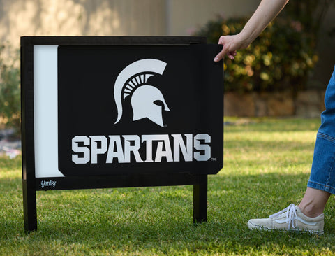 Michigan State Spartans Black Yardsy Sign - Interchangeable