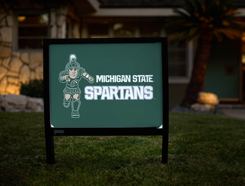 Michigan State Spartans Mascot Green Yardsy Sign - Hero