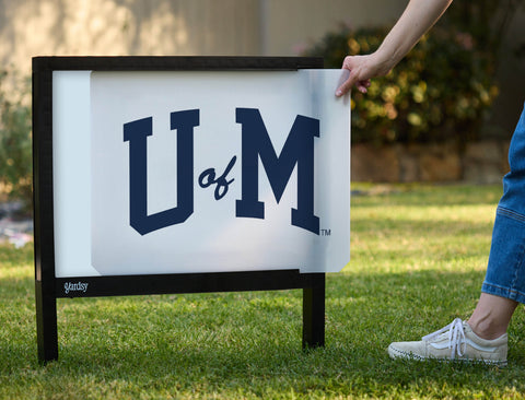 Michigan U Of M White Yardsy Sign - Interchangeable