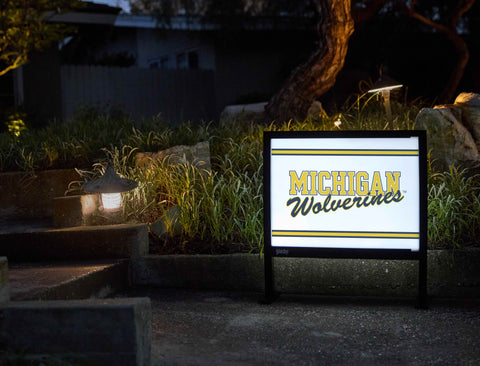 Michigan Wolverines White Yardsy Sign - Flat Feet
