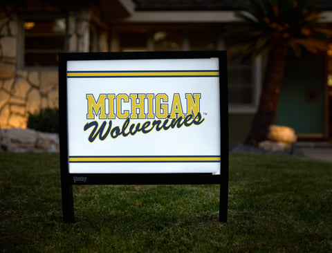 Michigan Wolverines White Yardsy Sign - Hero