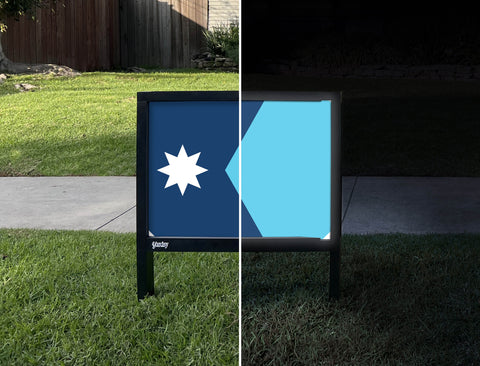 Minnesota State Flag Yardsy Sign - Day Night