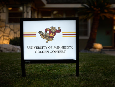 Minnesota Golden Gophers Stripes White Yardsy Sign - Hero