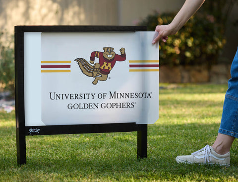 Minnesota Golden Gophers Stripes White Yardsy Sign - Interchangeable