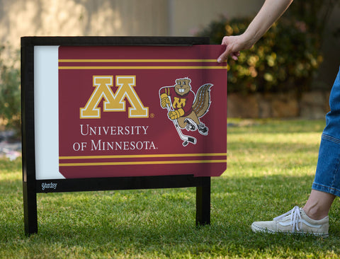 Minnesota M Goldy Hockey Maroon Yardsy Sign - Interchangeable