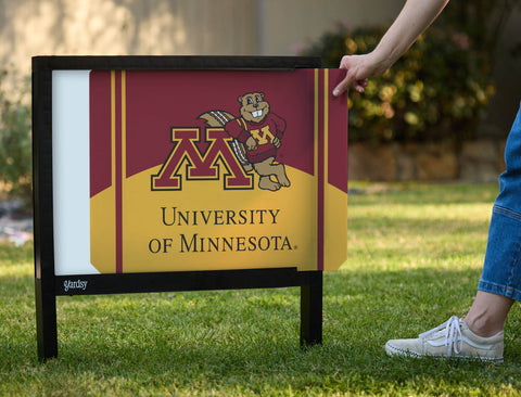 Minnesota M Goldy Mascot Maroon Yardsy Sign - Interchangeable