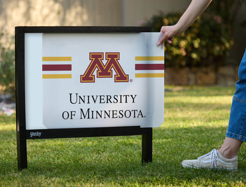 Minnesota M Stripes White Yardsy Sign - Interchangeable