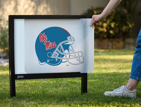 Mississippi Helmet Powder Blue White Yardsy Sign - Interchangeable