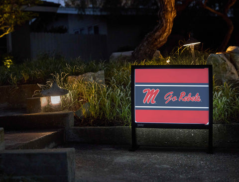 Mississippi M Go Rebels Red Yardsy Sign - Flat Feet