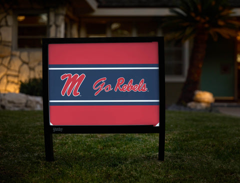 Mississippi M Go Rebels Red Yardsy Sign - Hero