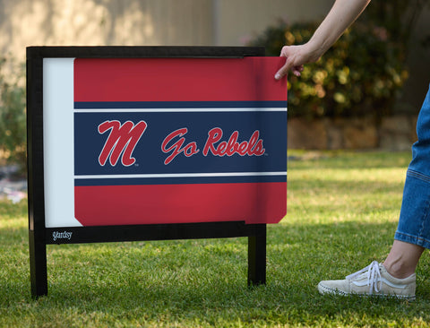 Mississippi M Go Rebels Red Yardsy Sign - Interchangeable