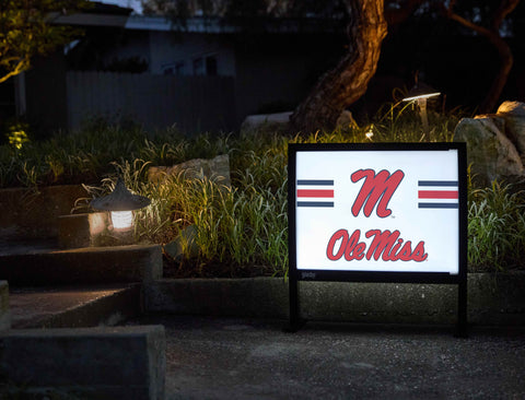 Mississippi Ole Miss M White Yardsy Sign - Flat Feet