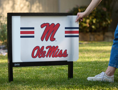 Mississippi Ole Miss M White Yardsy Sign - Interchangeable