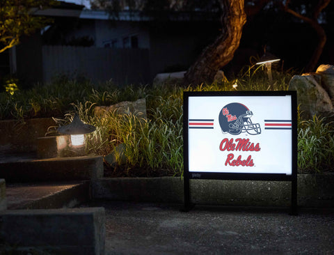 Mississippi Ole Miss Rebels Helmet White Yardsy Sign - Flat Feet